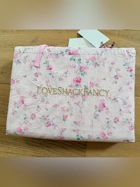 LoveShackFancy Pink Parisian Floral Cotton Duvet Cover twin XL